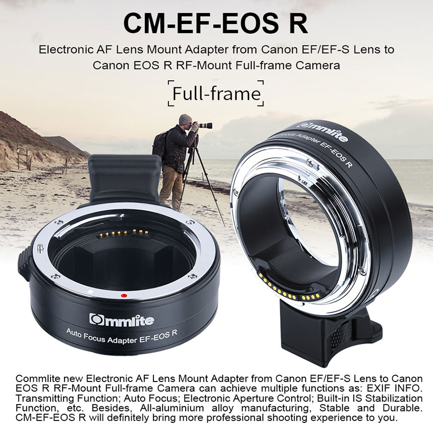 CM-EF-EOS R_Commlite PHOTO amp; VIDEO Accessories_E-Mount Adapter_LED Light